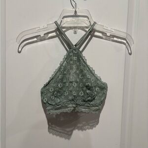 Victoria's Secret Lace Halter Bralette in Soft Green, Sz S
